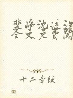 裴峥沈流汐小说全文免费阅读