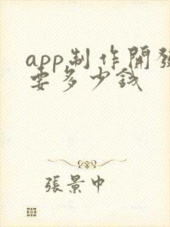 app制作开发要多少钱