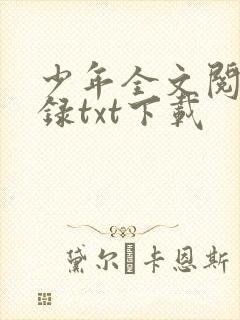 少年全文阅读目录txt下载