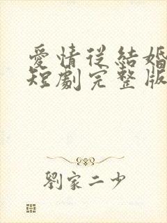 爱情从结婚开始短剧完整版