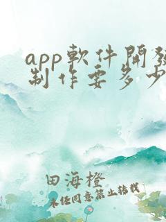 app软件开发制作要多少钱