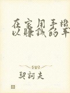 在家用手机就可以赚钱的平台