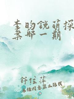 李昀锐萌探探探案哪一期