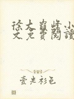 徐大巅峰小说全文免费阅读