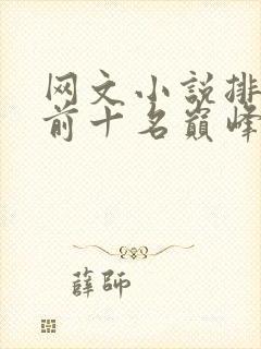 网文小说排行榜前十名巅峰之作