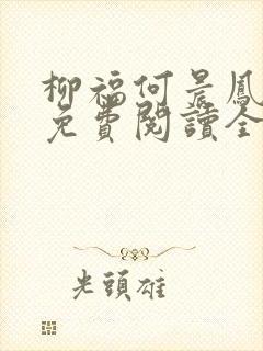 柳福何晨凤小说免费阅读全文