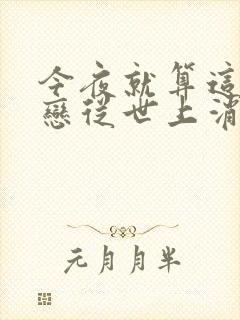 今夜就算这份爱恋从世上消失