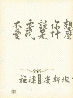 不要说你想我你爱我是什么歌