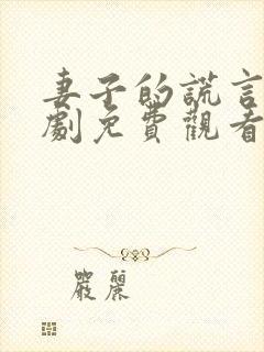 妻子的谎言电视剧免费观看完整版