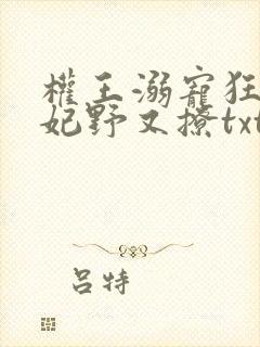 权王溺宠狂傲王妃野又撩txt下载