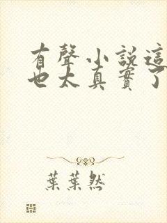 有声小说这游戏也太真实了