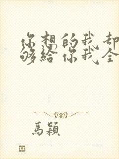 你想的我却不能够给你我全部歌词