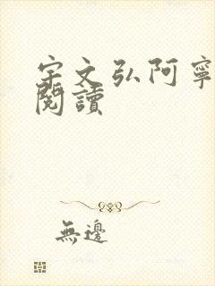 宇文弘阿宁全文阅读