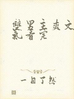 双男主爽文一口气看完