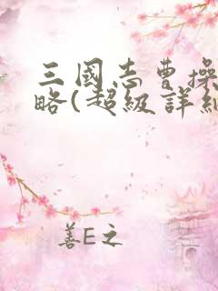 三国志曹操传攻略(超级详细)