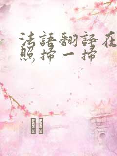 法语翻译在线拍照扫一扫