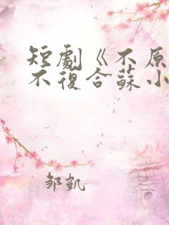 短剧《不原谅,不复合苏小姐独美》