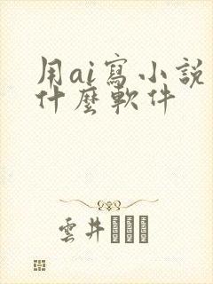 用ai写小说用什么软件