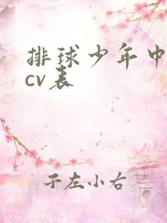 排球少年中配版cv表