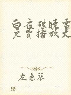 白夜破晓电视剧免费播放大全