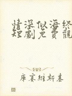 情深似海终成空短剧免费观看大结局