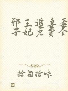 邪王追妻毒医世子妃免费全本阅读