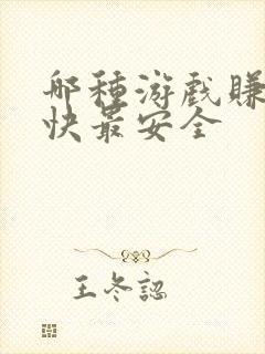 哪种游戏赚钱最快最安全