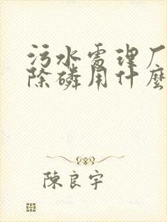 污水处理厂化学除磷用什么药剂好