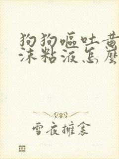 狗狗呕吐黄水泡沫粘液怎么办