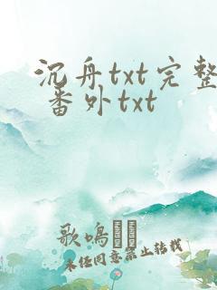 沉舟txt完整 番外txt