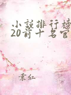 小说排行榜2020前十名官场