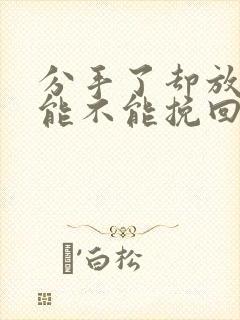 分手了却放不下能不能挽回