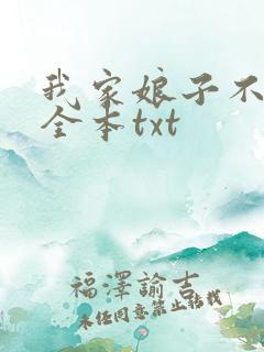 我家娘子不对劲全本txt