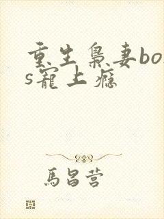 重生枭妻boss宠上瘾