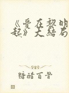 《爱在黎明前升起》大结局