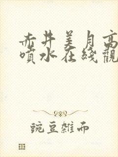 赤井美月高潮大喷水在线观看