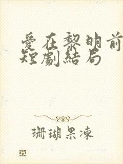 爱在黎明前升起短剧结局