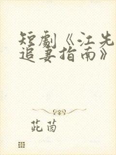 短剧《江先生的追妻指南》