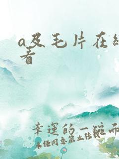 a及毛片在线观看