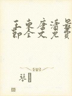 王东唐潇最新章节全文免费下载