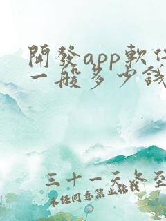 开发app软件一般多少钱