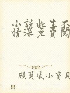 小说此生不负你情深免费阅读全文