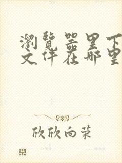 浏览器里下载的文件在哪里