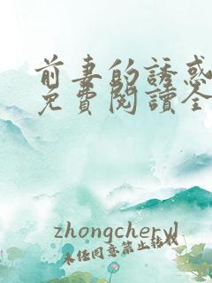 前妻的诱惑小说免费阅读全文