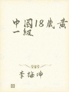 中国18岁黄色一级