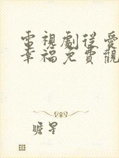 电视剧从爱情到幸福免费观看