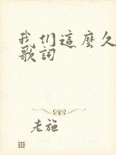 我们这么久没见歌词