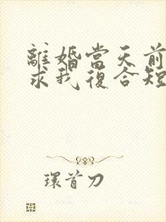 离婚当天前夫跪求我复合短剧免费