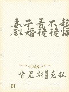 妻子看不起丈夫,离婚后后悔了的小说