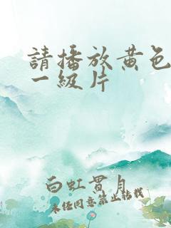 请播放黄色录像一级片